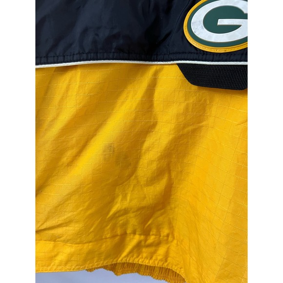 Starter Vintage NFL Pro Line Green Bay Packers Yellow Pullover Jacket Medium 90s - Picture 4 of 11